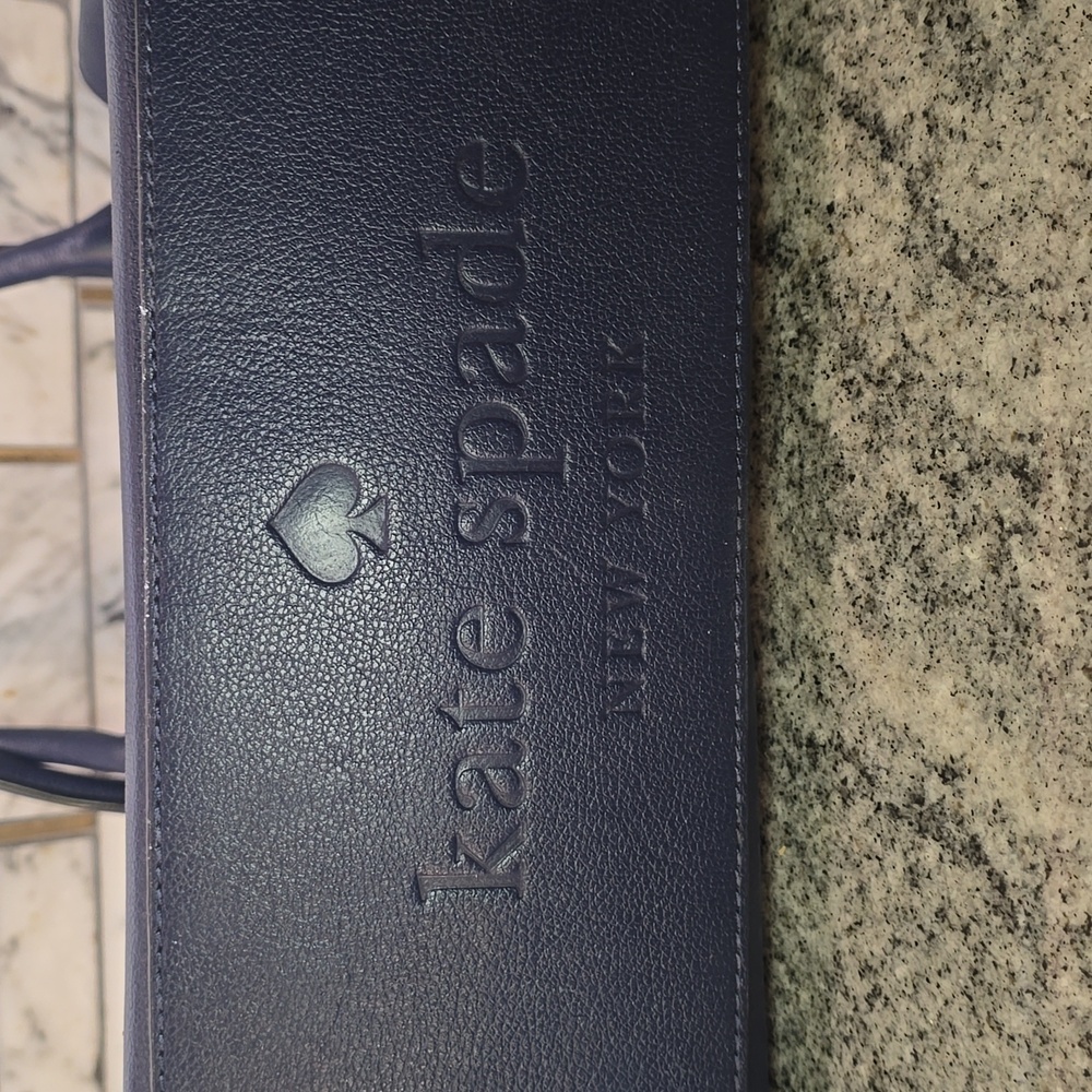 Clearance Kate Spade Navy Blue Leather Bow Tote - Picture 11 of 11